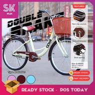 SKPLUS 24 Inch Classic Bike Korean Style Women Bicycle And FREE Front Storage Basket