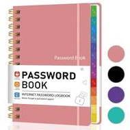 TREES Password Book With Colorful Alphabetical Tabs, 8.4" X 5.8" Hardcover Password Keeper & Interne
