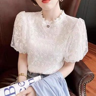 modern filipiniana blouse for woman top Plus Size Blouse Women Summer Korean Fashion Short-sleeved L