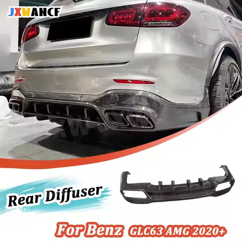 JXWANCF for Benz GLC Class X253 GLC63 AMG SUV 2020-2023 Carbon Fiber Rear Bumper Lip Diffuser FRP Re