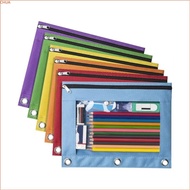 Chua 6 Pcs 3 Rings Binders Pen Pouch Pencil Case Pencil Bag File Bag Zippers Pen Case