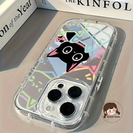 Cute Black Cat Mirror Phone Case For Realme V70 V70S V23 V23i V15 V13 V11 V11S Q5X Q5 Pro Q5i Q3 Q3i