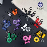 GIOVANNI Mini Barbell Keychain, PVC Detachable Dumbbell Keychain, Novelty Fitness Equipment Barbell 