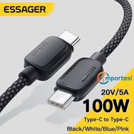 Essager Fast Charging Data Cable 100W 5A 7A USB Type C to Type C Multifunction Cable Charger