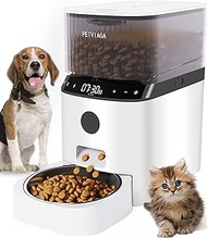 PETVIAGA Automatic Cat Feeders with Timer, 5L Timed Dog Food Dispenser with Desiccant Bag &amp; Stainless Steel Bowl, Auto Pet Feeder for Dry Food with 1-6 Feeding Meals, Portions Control &amp; 10s Recording