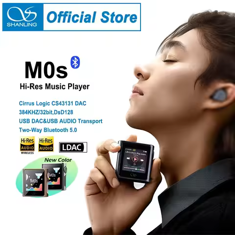 SHANLING M0S Mocha / Gray HIFI Portable MP3 Music Player Hi-Res Audio USB DAC CS43131 Two-Way Blueto