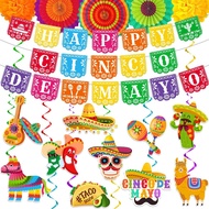 Hiasan Cinco De Mayo, Hiasan Fiesta Mexico termasuk Banner Selamat Cinco De Mayo, Gantung Mexico dan