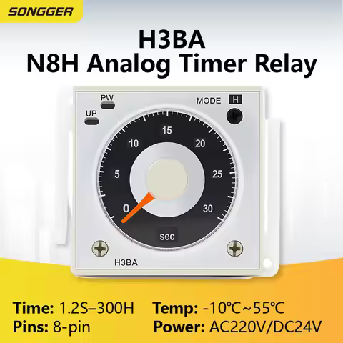 Panel Mount Analog Timer Relay H3BA Series 8 Pin Solid State Timer Controller Time Delay Relay Indus