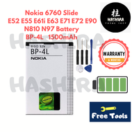 100% Original Nokia 6760 Slide 
E52 E55 E61i E63 E71 E72 E90 N810 N97 Battery (BP-4L)   1500mAh