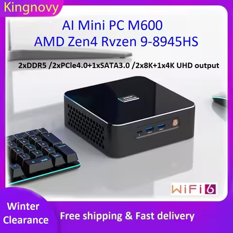 Topton M600 Gaming Mini PC AMD Ryzen 9 7940HS 2xDDR5 2xPCIe4.0 2x2.5G LAN Desktop windows 11 Micro G