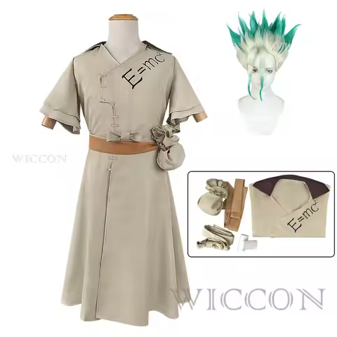 Anime Stone Senku Ishigami Cosplay Costume Wig Halloween Christmas Carnival Party Outfit Role Play S