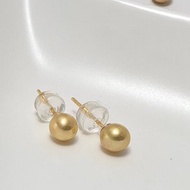 金珠 天然海水珍珠 南洋金珠 S925銀14K注金 耳釘