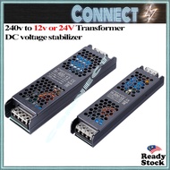 Power Supply 12v 24v 220v AC To DC 12v/ 24v DC Voltage Stabilizer Power Supply Slim Transformer Blac