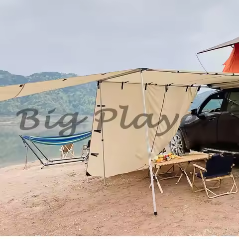 2X3m Car Side Awning with Sidewall, Car Side Tent Awning with 2m/3m Extended Cloth, Car Roof Top Ten