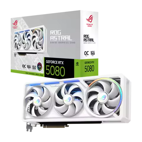 2025 New ROG Astral RTX 5080 16GB GDDR7 WHITE OC Gaming Graphics Card GPU RTX 5080 AI Computing Vide