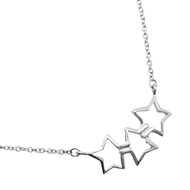 สร้อยคอ Tiffany & Co. Triple Star เงินสเตอร์ลิง 925 น้ำหนักประมาณ 2.3 กรัม สำหรับผู้หญิง [มือสอง]