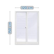 หน้าต่างบานเลื่อน อะลูมิเนียม S-S มุ้ง  SANKYOALUMI 120X150 ซม. สีขาว