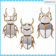 [WishshopelxnMY] Beetle Mirror Wall Decor Modern Artwork Wall Hanging Gold Resin Animals Beetle Mirr