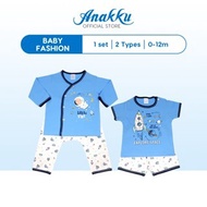 Anakku Newborn Baby Boy Clothing Single Jersey Suit Set 0-12 Months Pakaian Bayi Lelaki EAK519-2