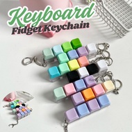 GANTUNGAN [HARU] Keyboard Fidget Keychain Keychain Fidget Keyboard ASMR Mini Digital Mechanical