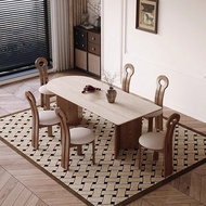 【SG⚡】Tara Dining Table Semi-Circular Stone Slab Dining Table Set With Chairs Stone Slab Home Dining 