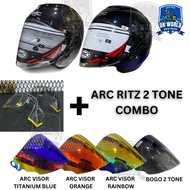 YEAR END SALES ARC RITZ 2 TONE SPECIAL COLOUR COMBO VISOR + SPOILER 2 TONE SILVER BLUE