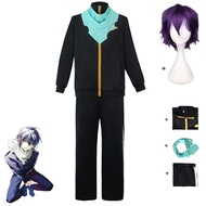 Anime Noragami Yato Cosplay Costume Black Tracksuit Tops Coat Pants Scarf Uniform Wig Adult Man Woma