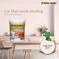 Cat Dalam Berkualiti Baik 5L Emulsion Paint 0105 Light Pink 5L 📌 5L Seqa Worldtex Extra 💢 Cat Dalam 