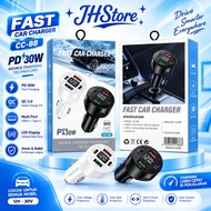 Car Charger PD30W CC-88 LED Saver Charger 4port Type-c PD + USB