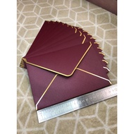 5x7 Burgundy Envelope with gold trimmed edges