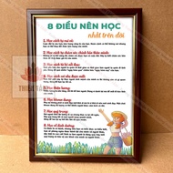 Wall painting of 8 Things to Study the Most in Life, 34x46cm, made of glossy fabric, genuine composi