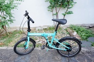 จักรยานพับได้ญี่ปุ่น - ล้อ 20x2.25 - เกียร์ 6 สปีด - Hummer - สีเขียวอมฟ้า [จักรยานมือสอง]