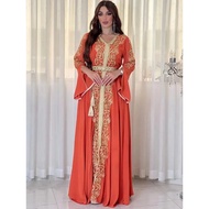 Eid Muslim Party Dress for Women Abaya Emboridery Jalabiya Morocco Dresses  Abayas Kaftan Abaya Isla