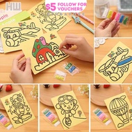 DIY Kids Sand Painting Set Color Sand Art Kit Creative Arts Cartoon Graffiti Toy Art Craft Handmade Painting Toys