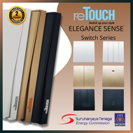 reTouch Elegance Sense Wall Switch Socket Plug 1 Gang 2 Gang 3 Gang 4 Gang 20A 45A Doorbell Autogate 13A 15A Multiple USB Data TV Tel Astro Cat5e Cat6 Outlet SIRIM [MATTE BLACK / PEARL WHITE / CHAMPAGNE GOLD]