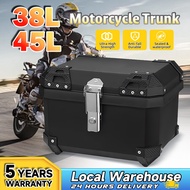 🔥TANKER ABS TOP BOX🔥38L 45L Top Box Motorcycle Aluminium Top Box 45L ALUMINIUM PREMIUM LOCK COLOR BL
