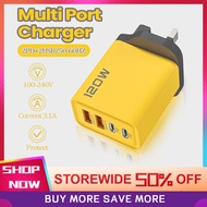 120W Charger PD120w Type-c Charger 5v3.1a 2PD+2usb Multi-port Adapter Xiaomi IP Pd Fast Charg Head T