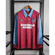 【Retro AAA+】West United Ham 95-97 Home Away Long Sleeve Retro Soccer Jersey Football LAMPARD DICKS