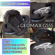 (M-3XL) 100% ORIGINAL GRACSHAW ‖ INNER PADDING CHEEK SIDE PAD SPAN HELMET GRACSHAW GEOMAX G555 GENNE