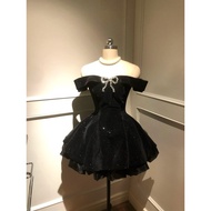 Fashionable High-End Bow One-Shoulder Dress for Women - Perfect for Birthdays