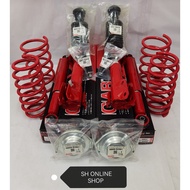 GAB Super R Absorber (Heavy Duty) Front &amp; Rear+Sport Spring+Abs Mtg (Kancil)+Abs Cover for Perodua Viva (Gas) 1 Set