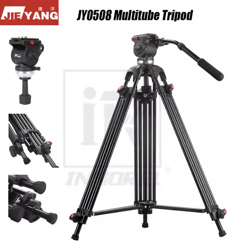 JIEYANG JY0508 Professional Multitube Tripod Stand Fluid Head For Panoramic Shooting Video Film DSLR