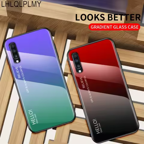 Gradient Tempered Glass Case For Samsung Galaxy J4 J6 Plus A6 A8 A9 A7 2018 Note 8 9 A10 A20S A30S A
