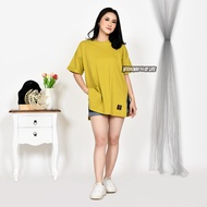 Oversize T-Shirt with Slit Premium Cotton 24s - Kaos Oversize Wanita Belah Samping - Belah