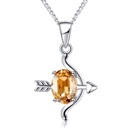 Women Necklace Crystals Pendant 12 Zodiac Sign Charms Constellation Jewelry Birthstone Gifts