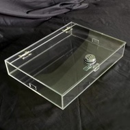 IPad Tablet  Storage Box with Lock Desktop Organizer Storage Box Mobile Phone Storage Box