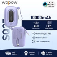 WOPOW SQ27 Super Mini Powerbank 10000mah with Lightning/Type-C Built-in Cable Dual Device Charging Fast Charging Support