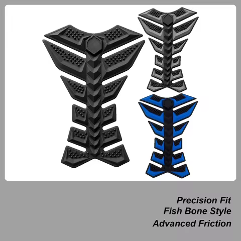 Motorcycle Stickers And Decals 3D Rubber Pad Fish Bone Design Protector Oil Tank Decals For Adults O