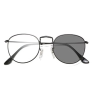Oval photochromic glasses, black round photochromic glasses, 2in1 Korean fashion glasses
