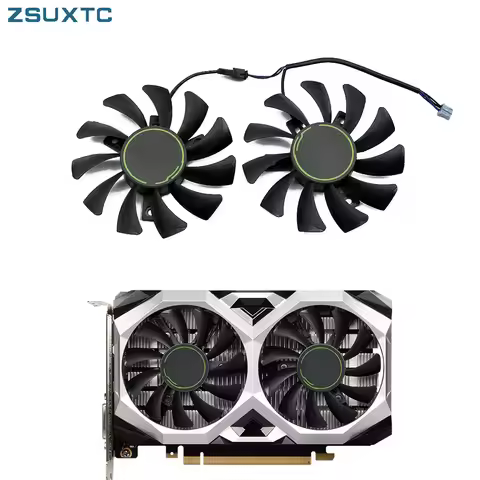 2Pcs 75MM HA8010H12CF-Z GTX1650 VGA Fan for MSI GeForce GTX 1650 SUPER VENTUS XS Graphics Card Cooli
